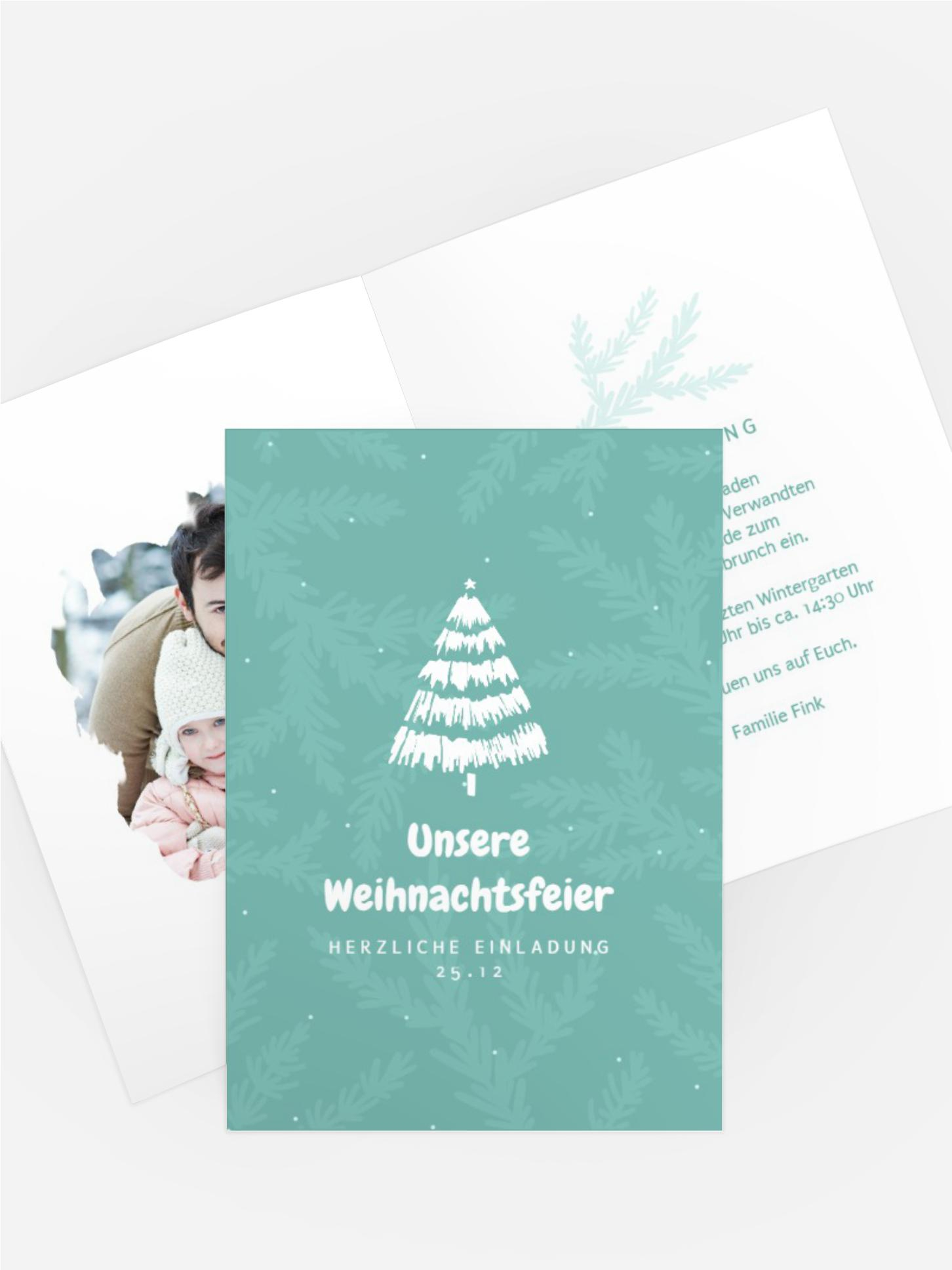 Weihnachtseinladung Kleiner Tannenbaum Weihnachtseinladung Kleiner Tannenbaum