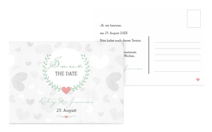 Save the Date Karte zur Hochzeit zarte Ranke