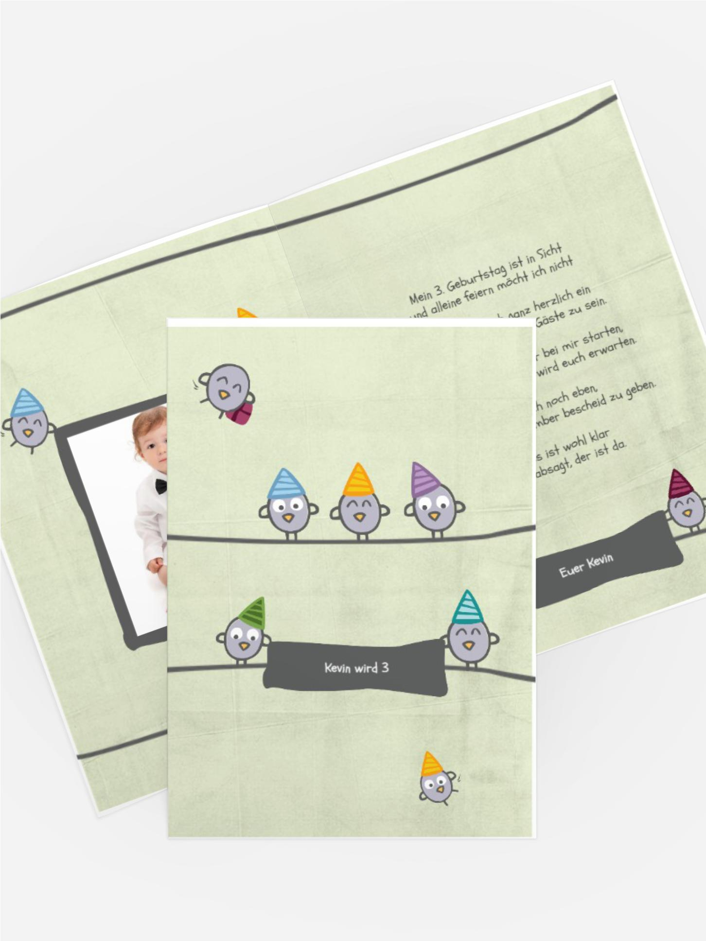 Kindergeburtstagseinladung "Vogelfest Foto"