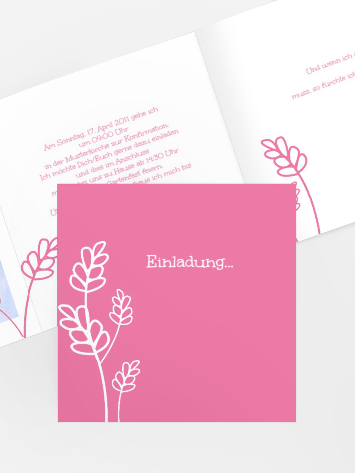 Einladungskarte Konfirmation Gräser