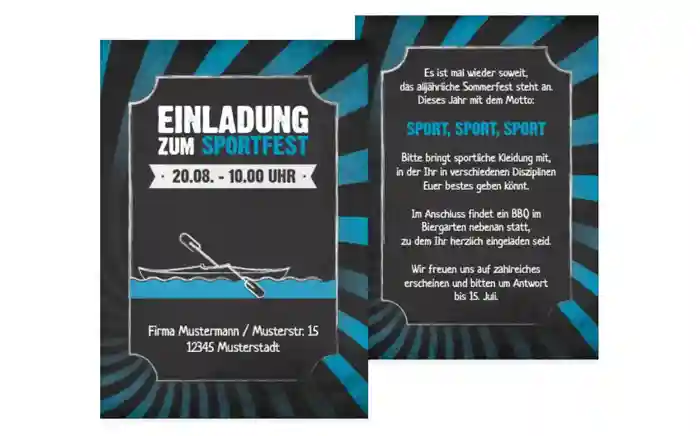 Einladung Sommerfest Retro Sport Einladung Sommerfest Retro Sport