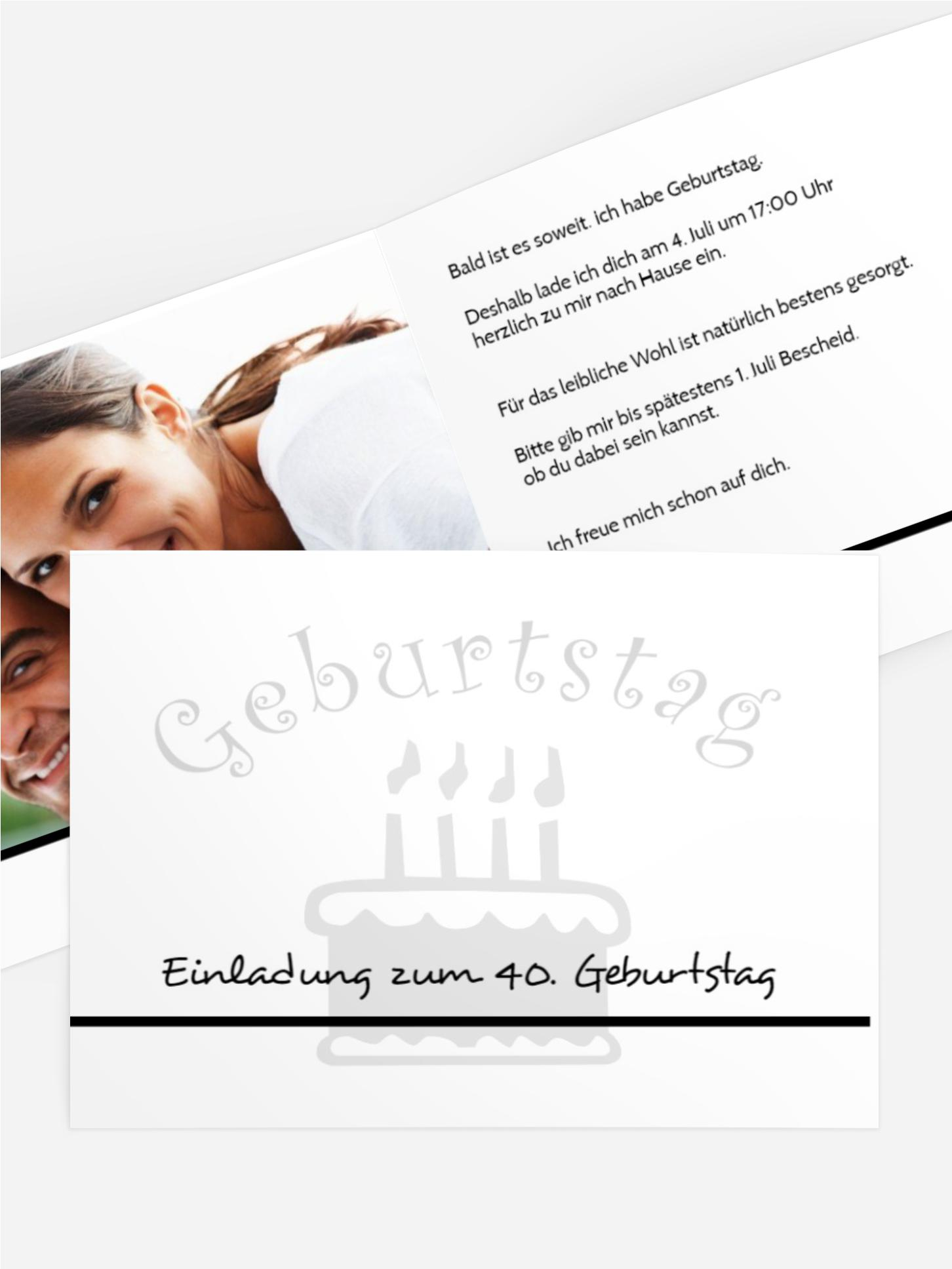 Geburtstagseinladung colour-contrasting 40 Foto Geburtstagseinladung colour-contrasting 40 Foto