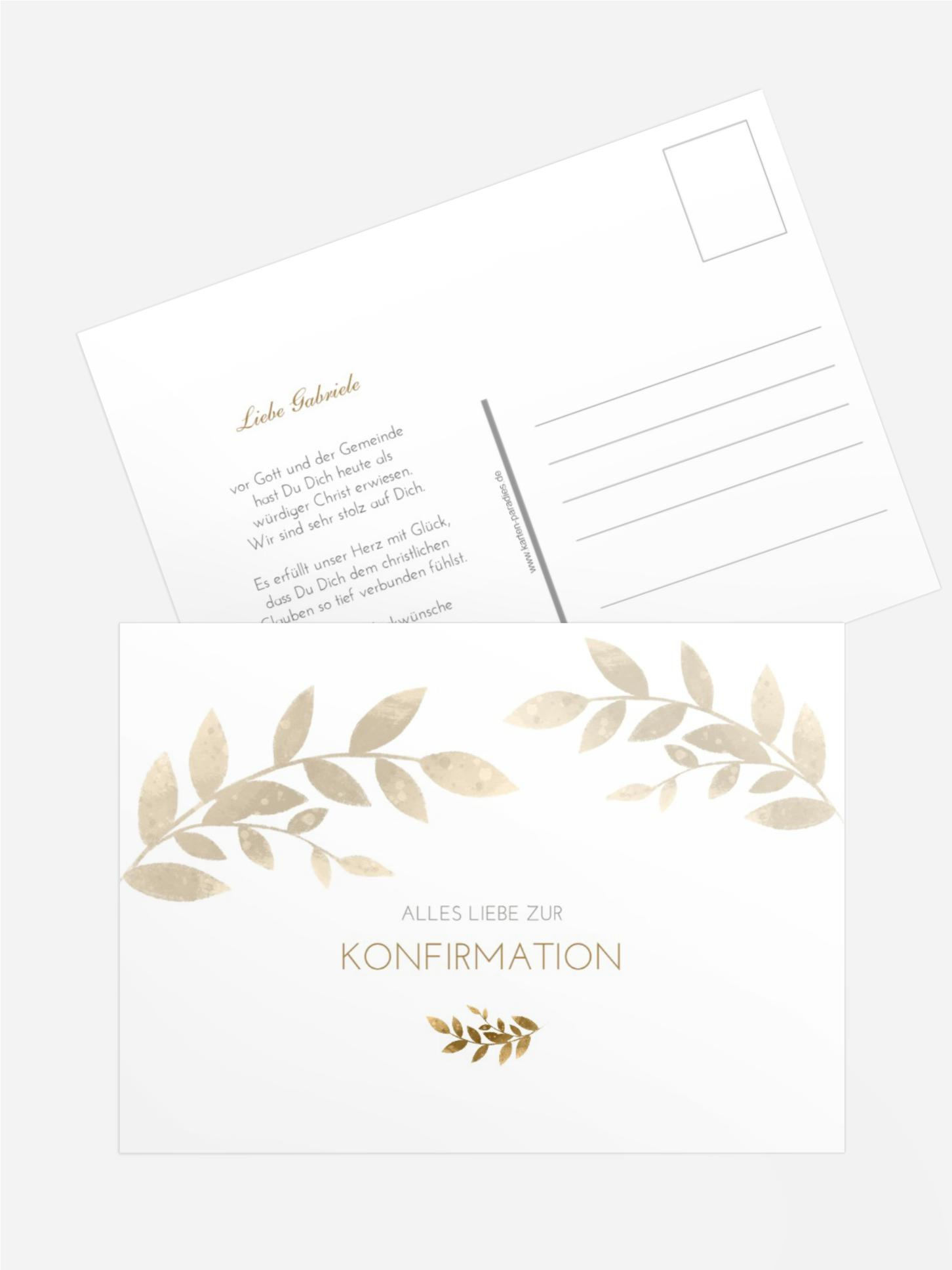 Glückwunschkarte Konfirmation Goldene Konfirmation