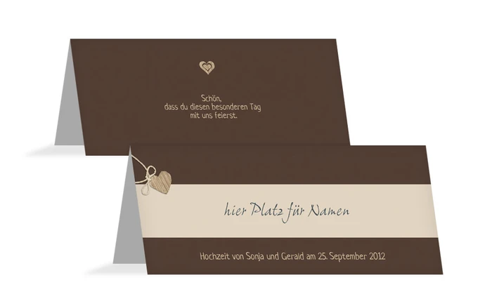 Tischkarte natürlich Ja