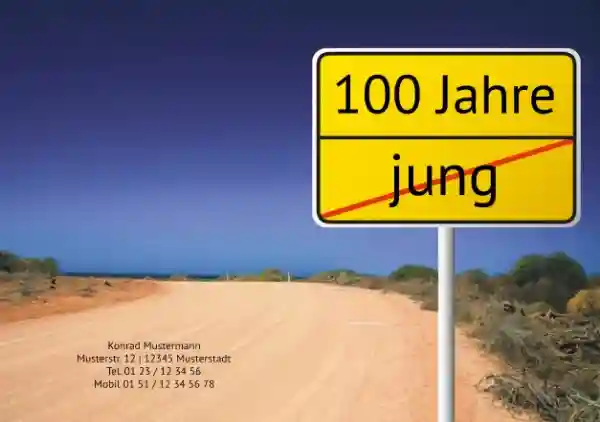 Einladung zum Geburtstag Straßenschild 100