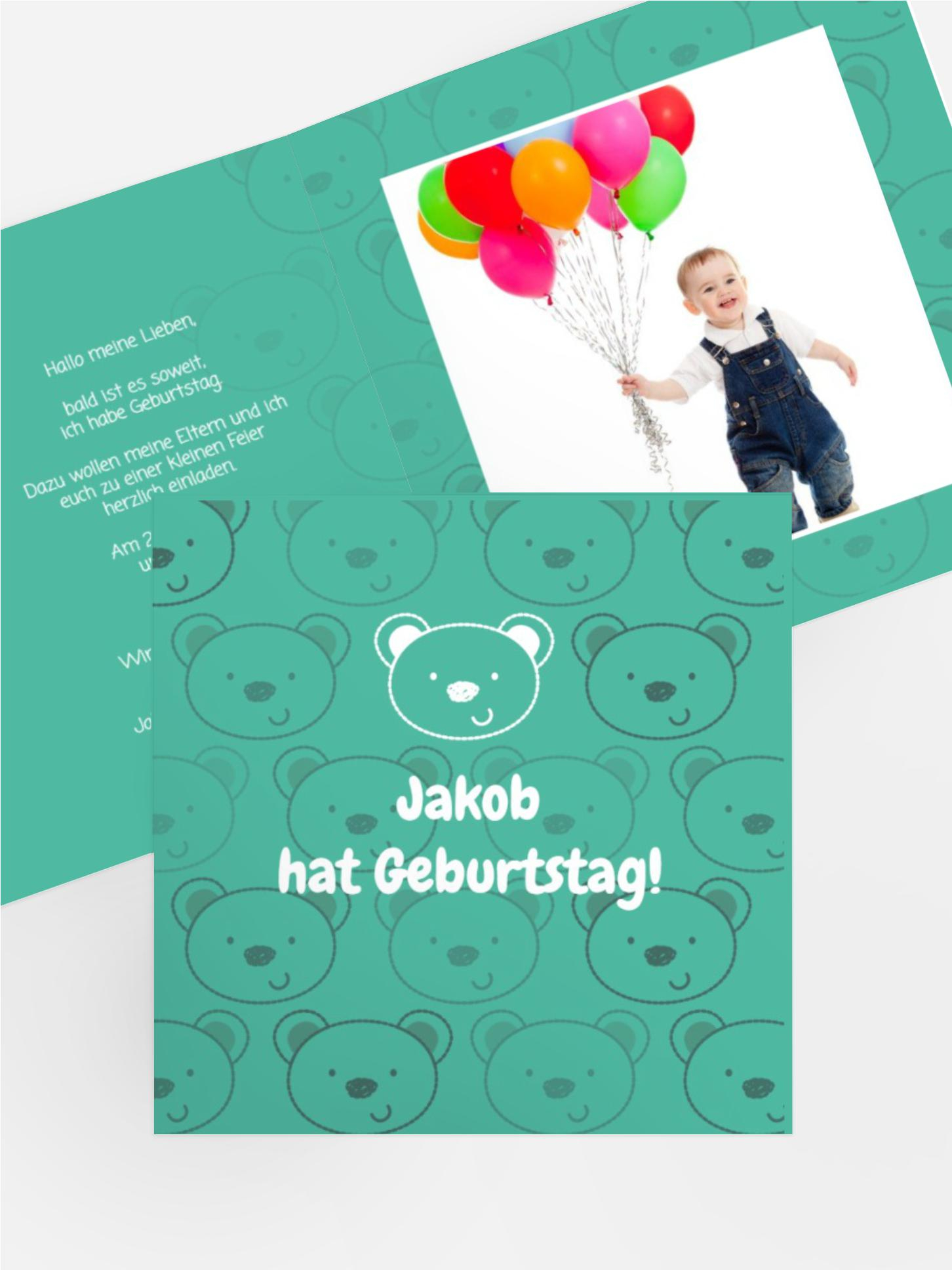 Einladung Kleinkind Bärchengesicht Foto