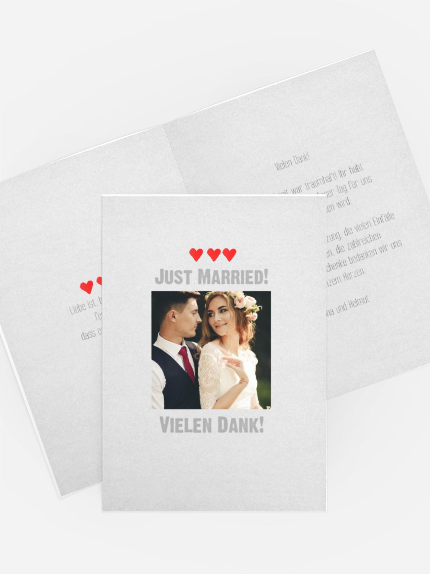 Dankeskarte Vintage Herzen