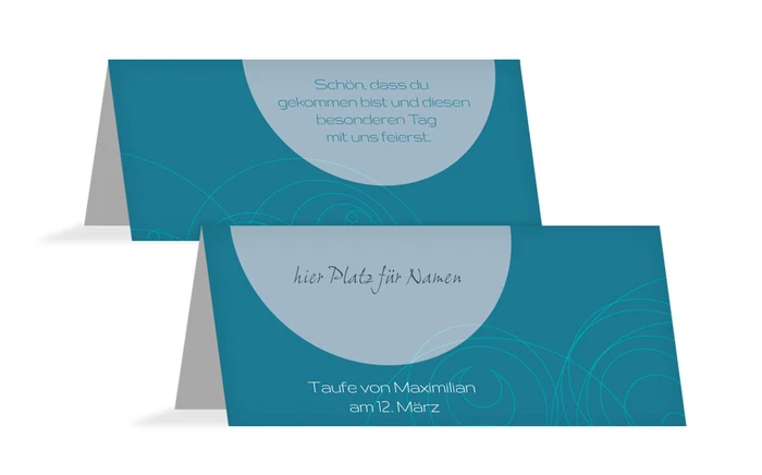 Tischkarte Taufe Circles