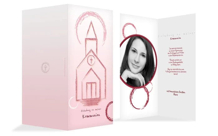 Einladungskarte Kommunion Kirche