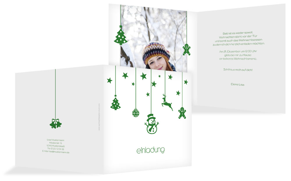 Einladung zu Weihnachten Privat Schmuckelemente Einladung zu Weihnachten Privat Schmuckelemente