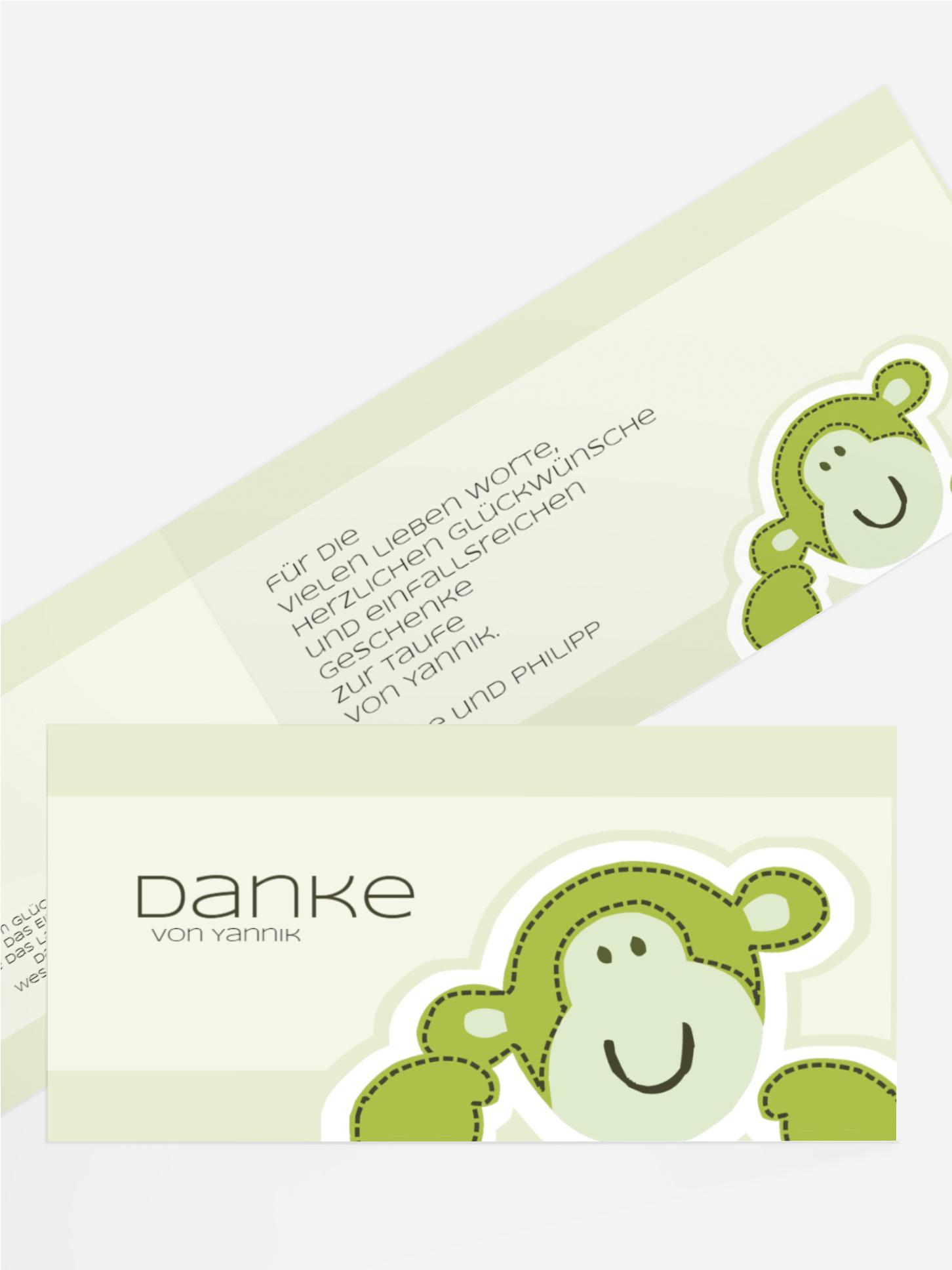 Taufkarte Danke Äffchen Taufkarte Danke Äffchen