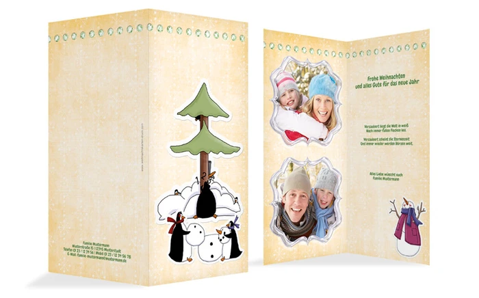 Weihnachtsgrußkarte Privat Comic