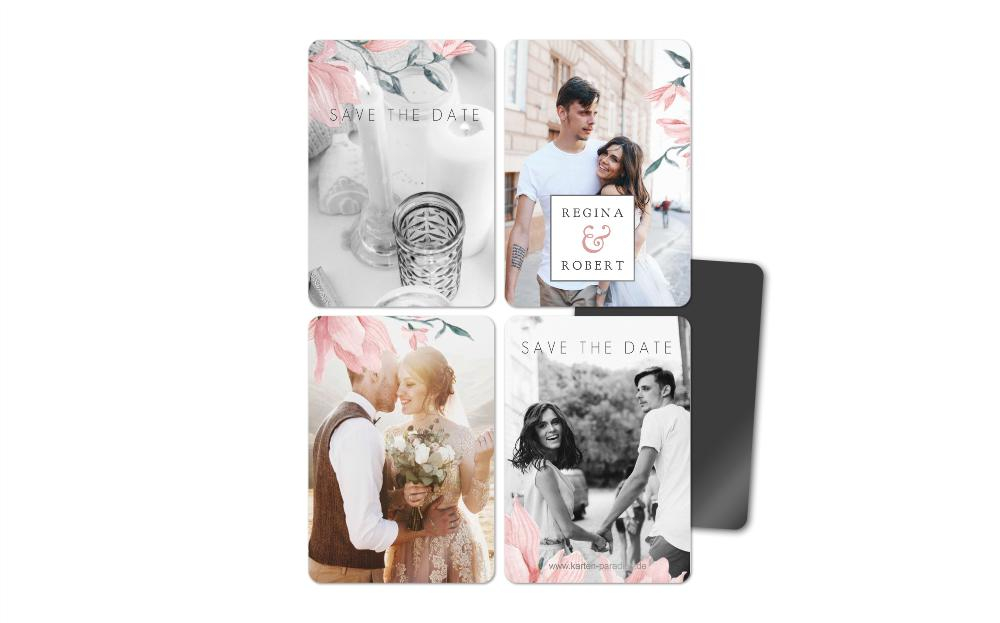 Fotomagnete zur Hochzeit Blümcheneck