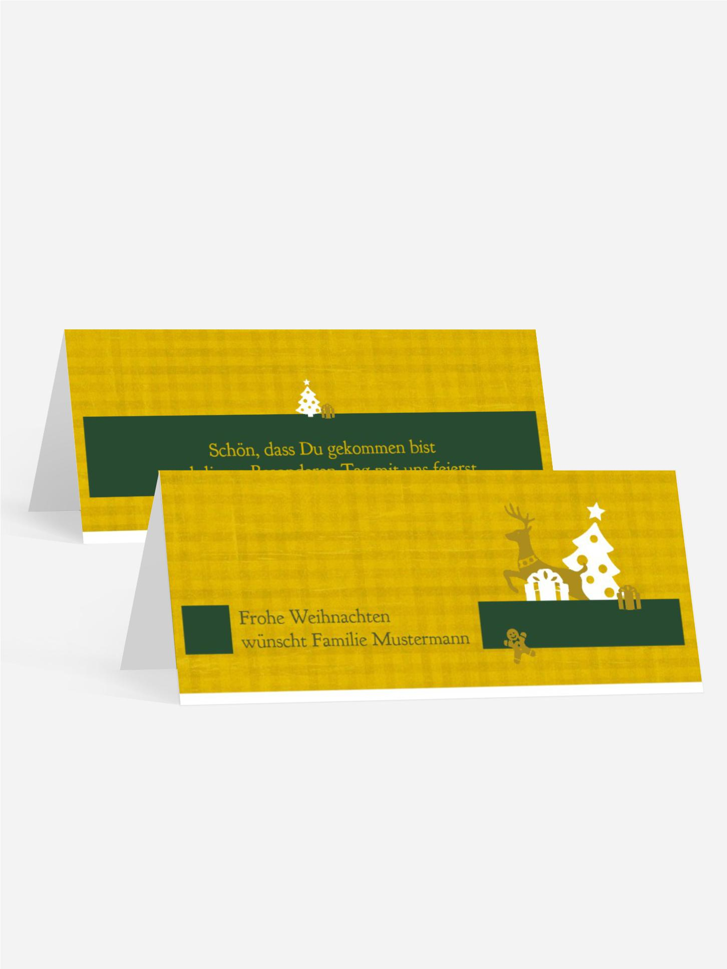 Weihnachtstischkarte Geschenke