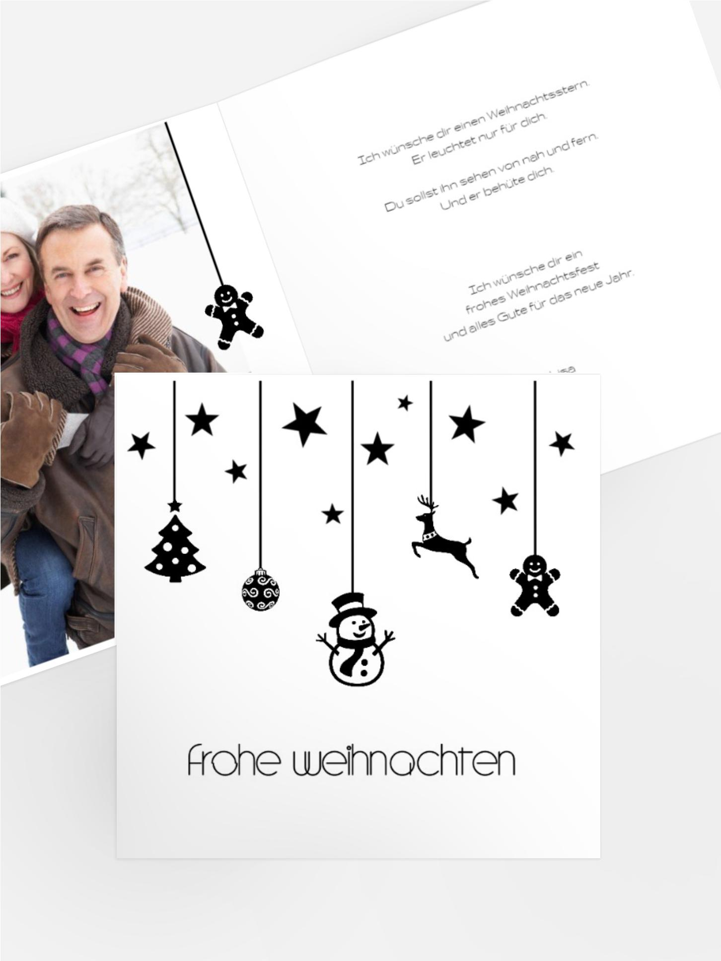 Grußkarte zu Weihnachten Privat Schmuckelemente