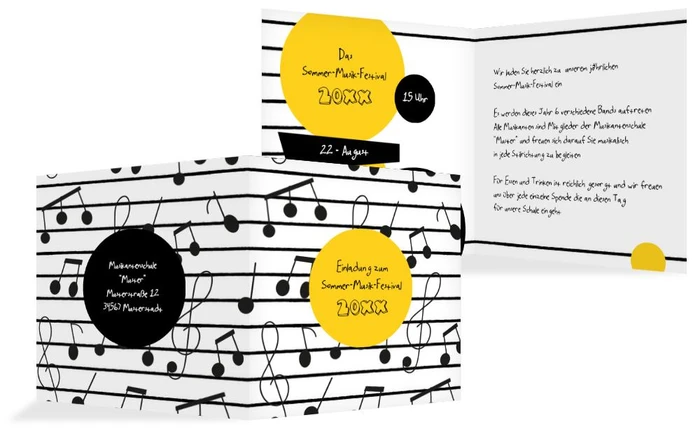 Einladung Sommerfest Musiknoten