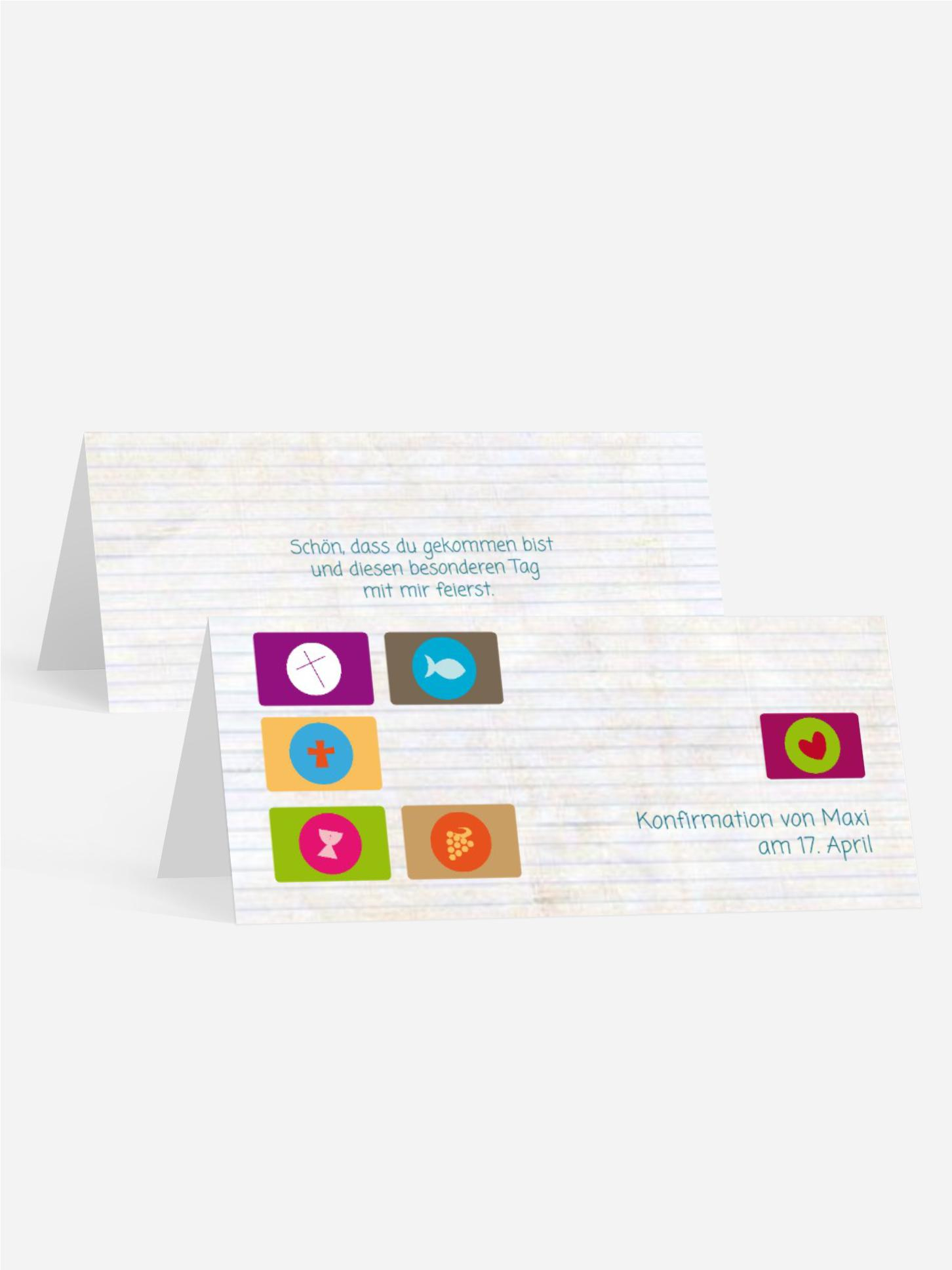 Tischkarte Konfirmation buttons