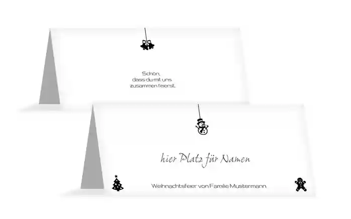 Tischkarte zu Weihnachten Schmuckelemente