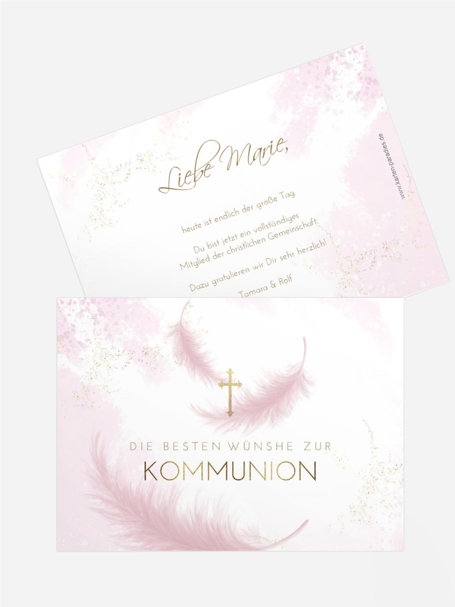 Glückwunschkarte Kommunion Leichtigkeit