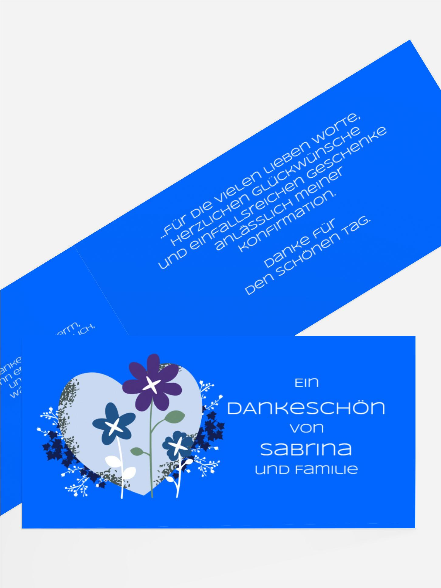 Dankeskarte Konfirmation Herz