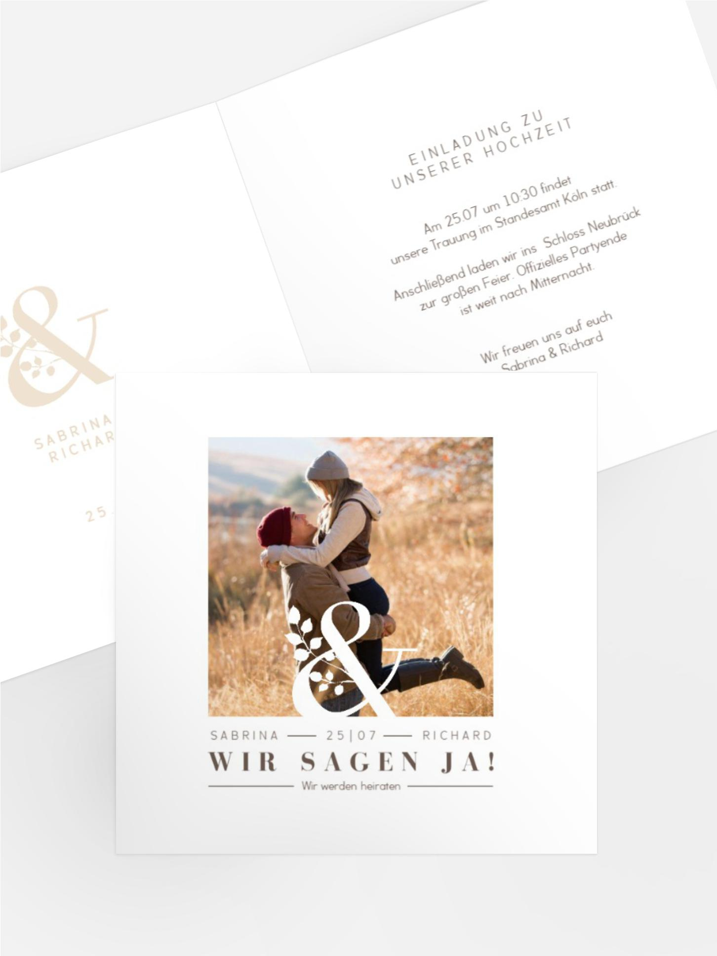 Hochzeitseinladung &-Zweig