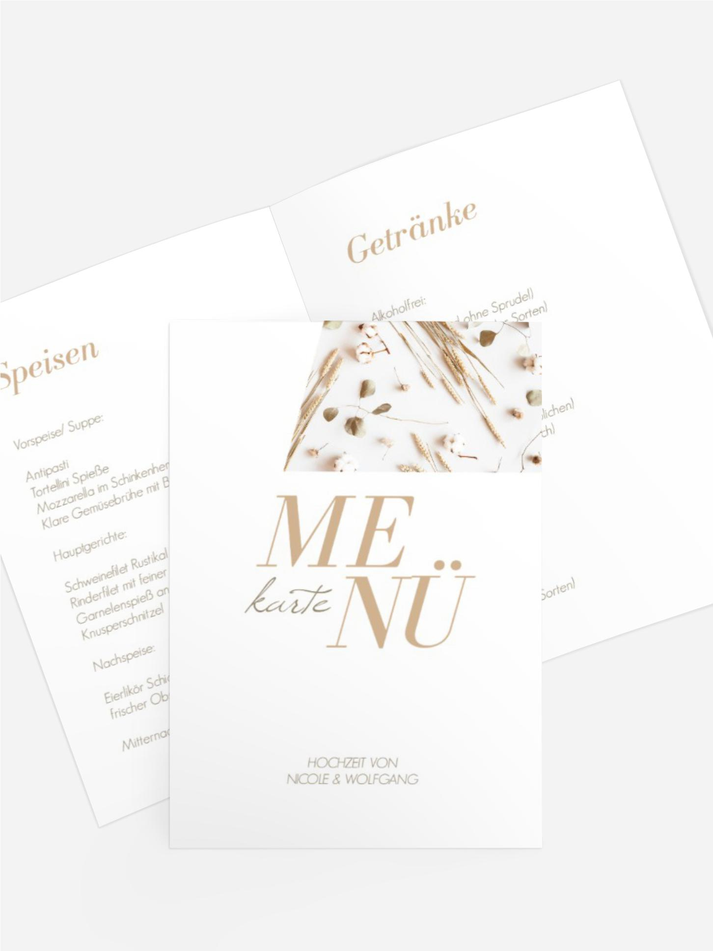 Menükarte Textüberlagerung