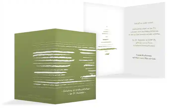 Weihnachts Einladungskarte privat Kreidentanne