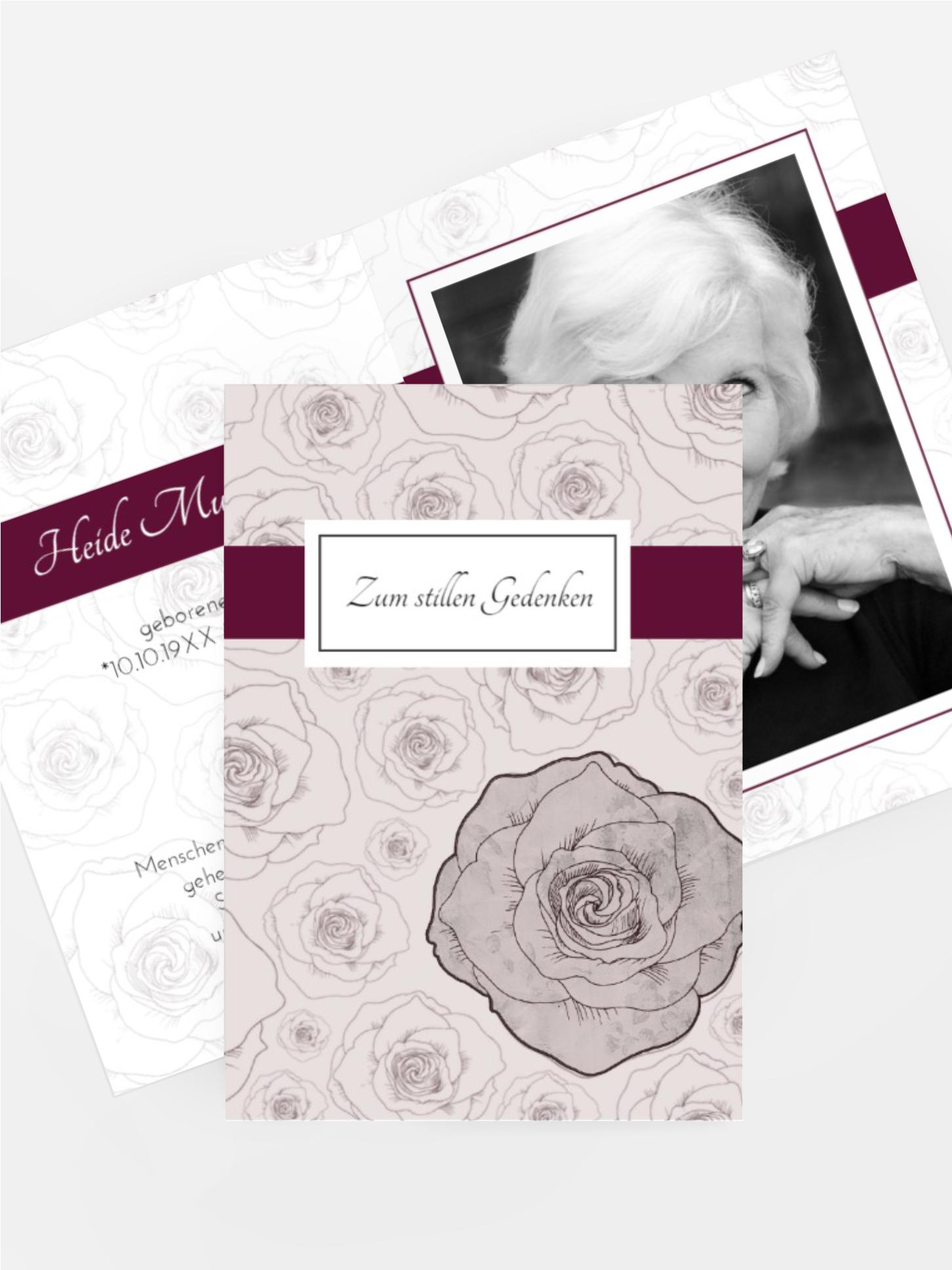 Sterbebildkarte Rosenmeer