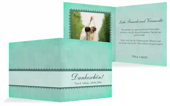 Dankeskarte Vintage Spitzenbordüre