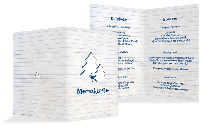 Menükarte Weihnachten Elchenwald