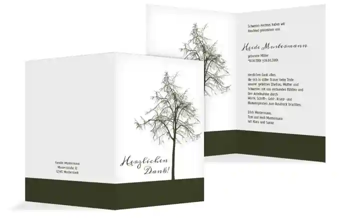 Dankeskarte Tree hoch
