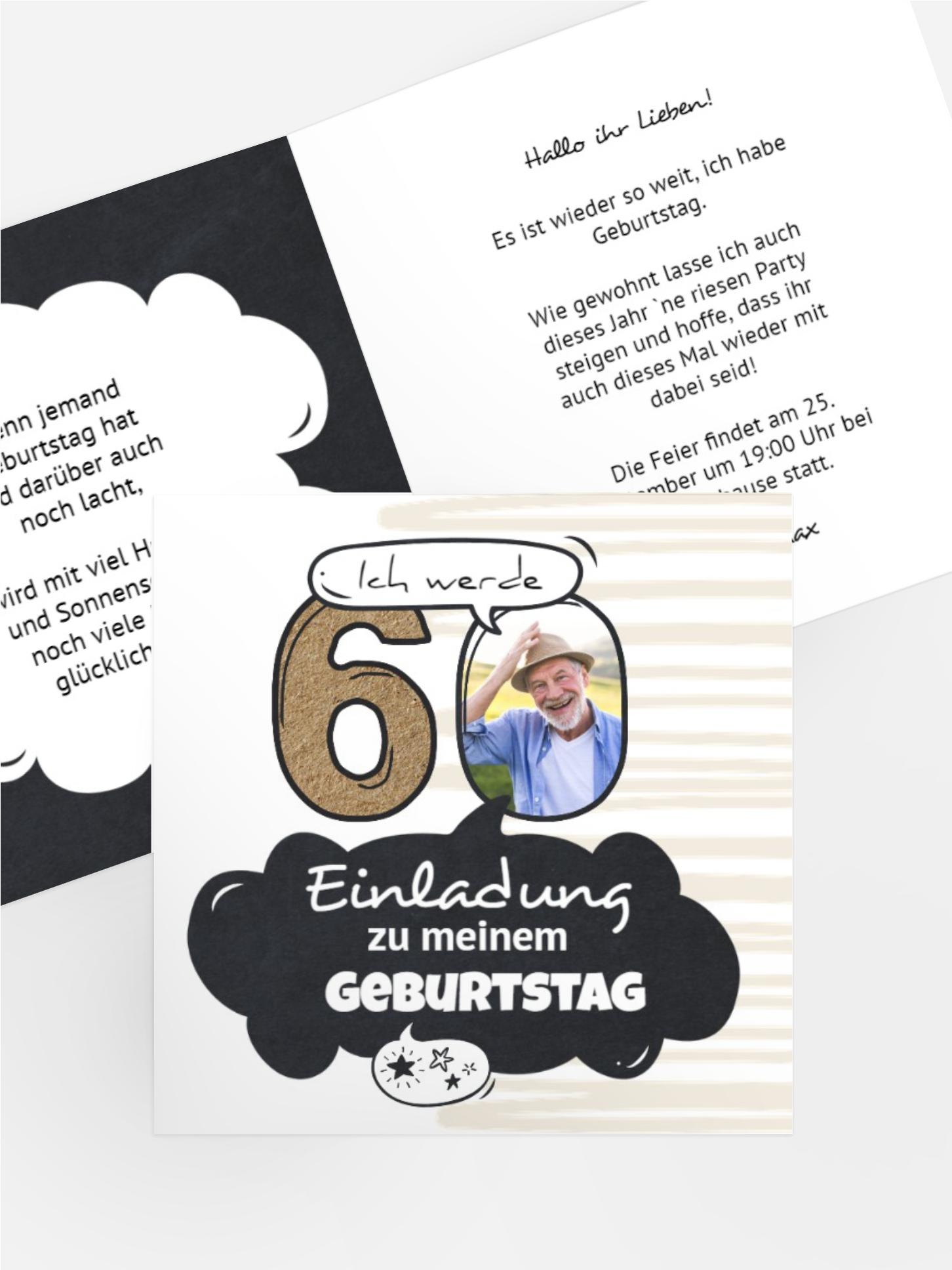 Geburtstagseinladung Comic 60 Geburtstagseinladung Comic 60