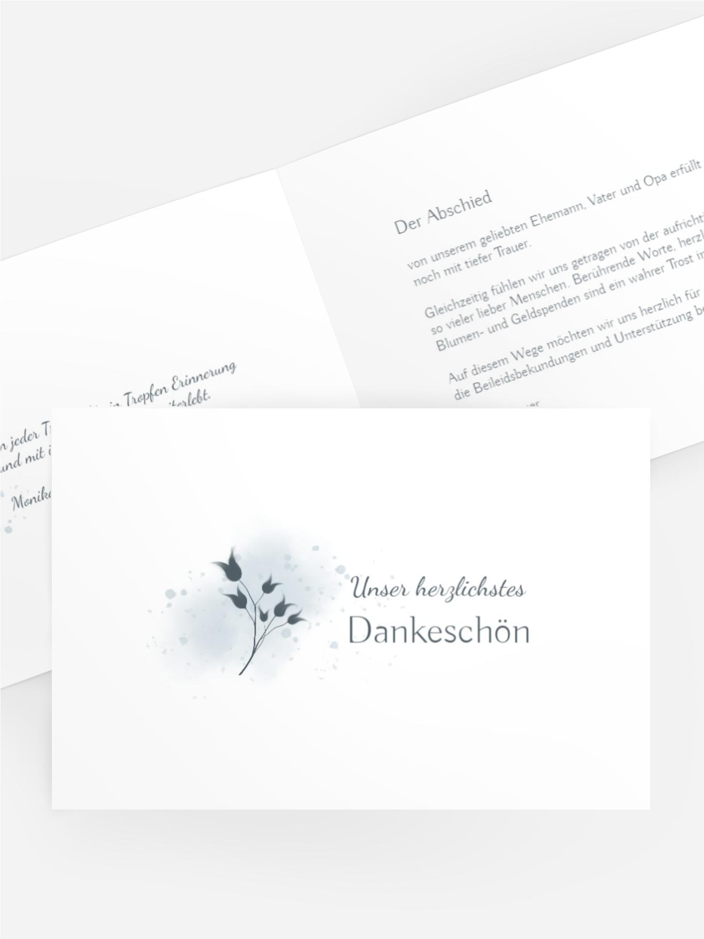 Danksagung Trauer Zweig im Nebel