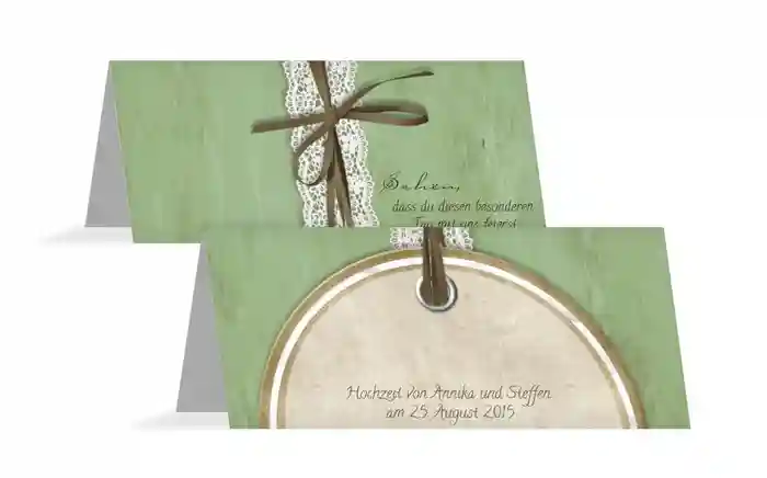 Tischkarte Vintage Lace