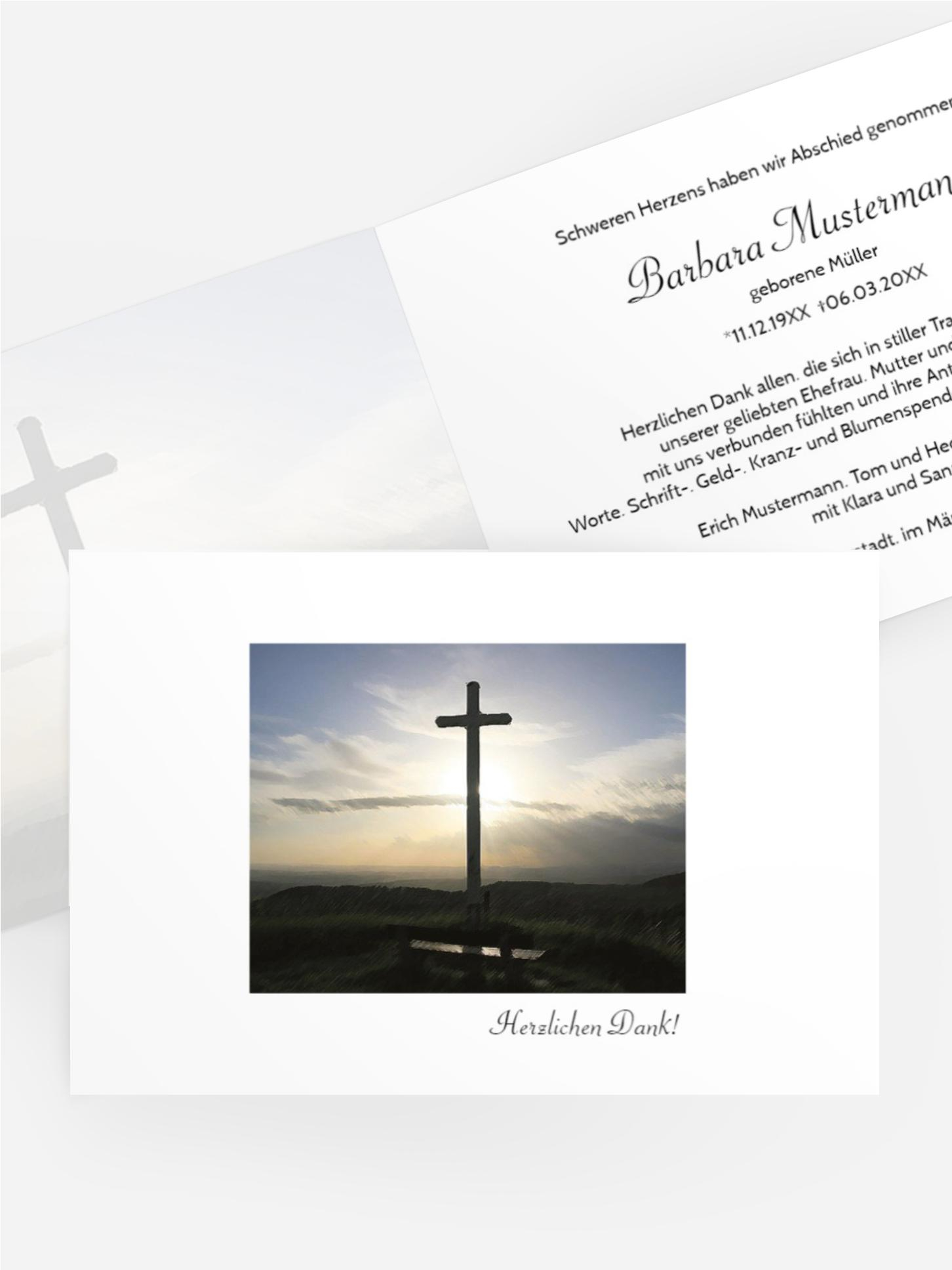 Dankeskarte Kreuz quer