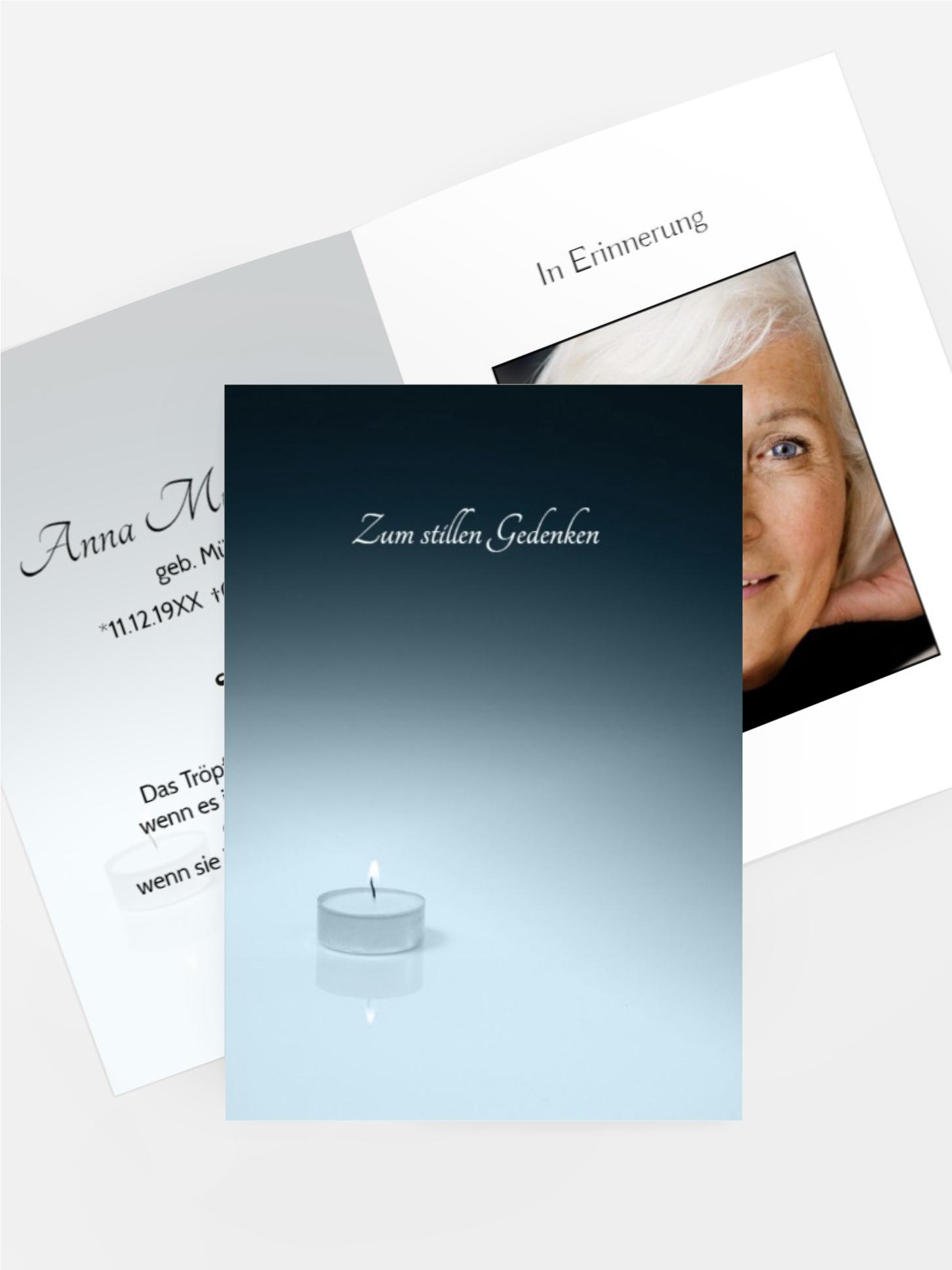 Sterbebildkarte Teelicht