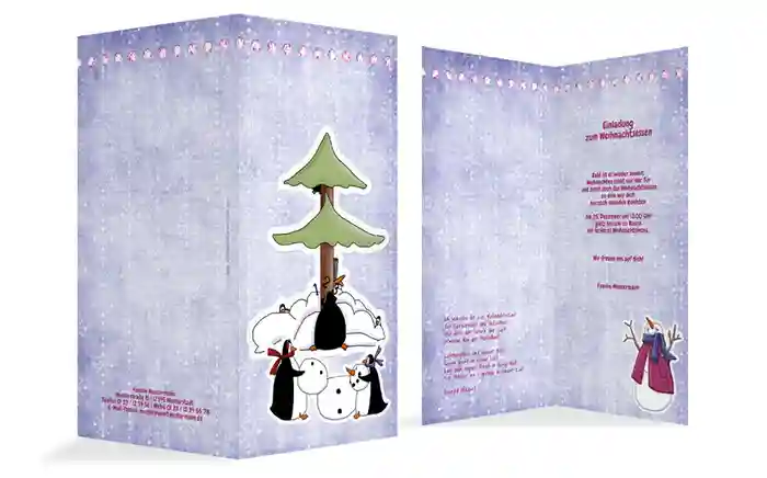 Weihnachtseinladung Privat Comic