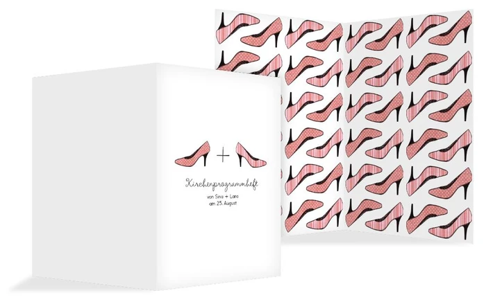 Kirchenheft Umschlag zur Hochzeit High Heels