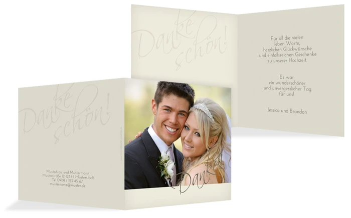 Hochzeitskarte Danke Liebesbotschaft