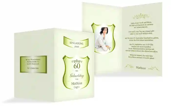 Geburtstagseinladung 60 label Foto
