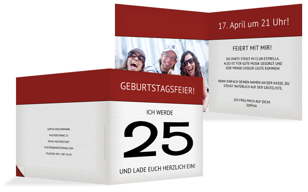 Einladung zum Geburtstag Kalender Foto