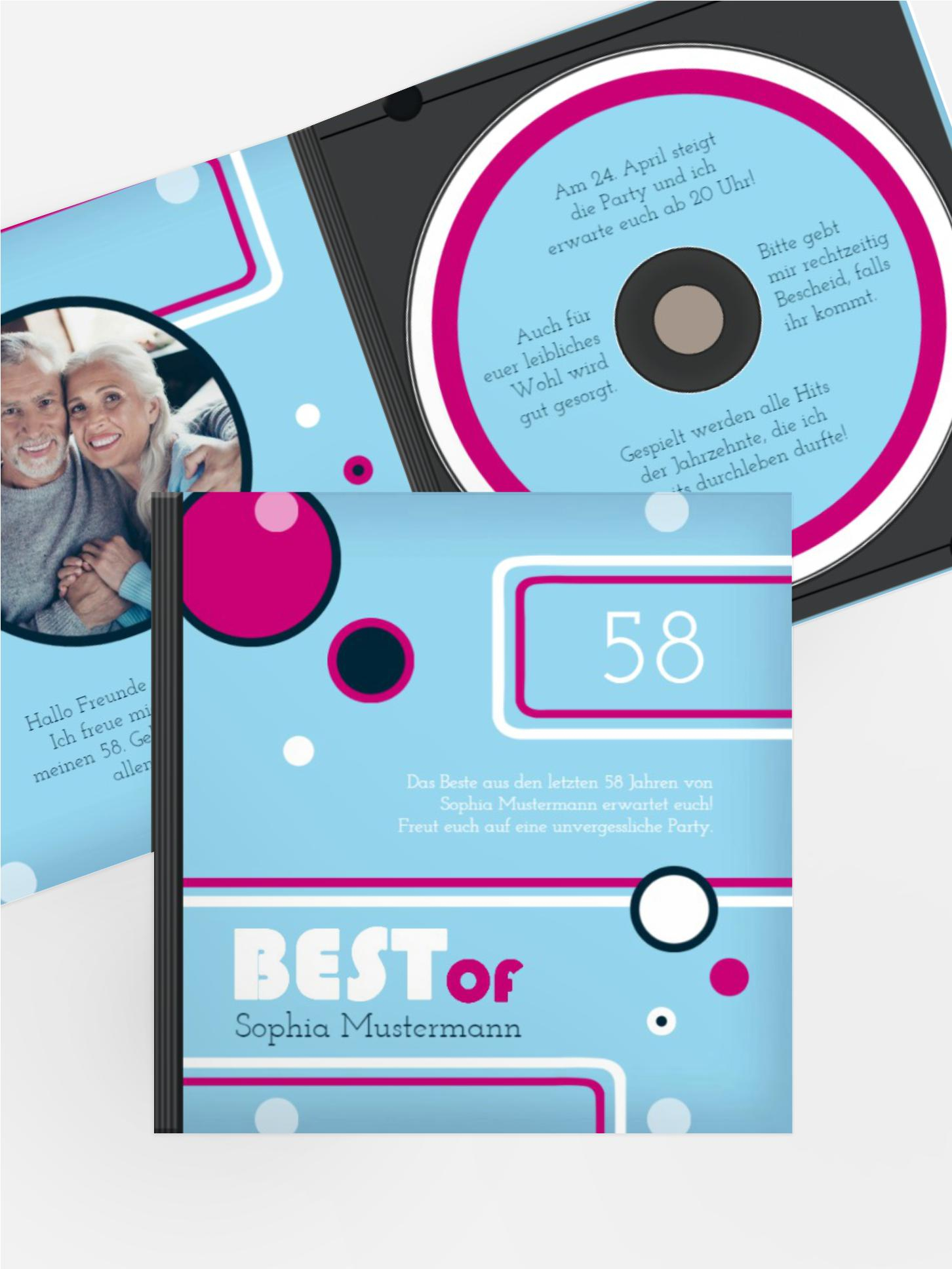 Geburtstagseinladung Best Of CD Foto Geburtstagseinladung Best Of CD Foto