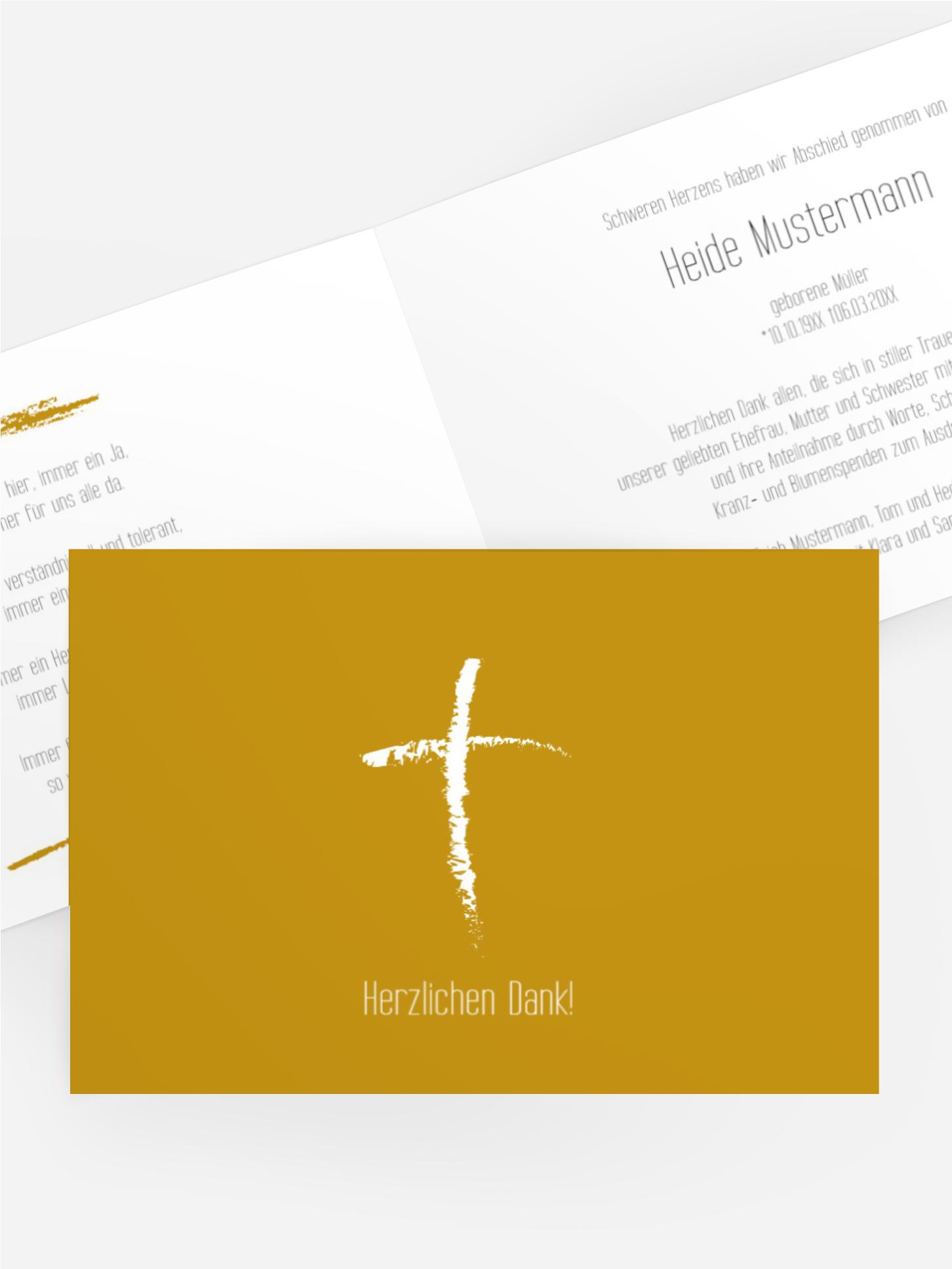 Dankeskarte Kreidekreuz quer