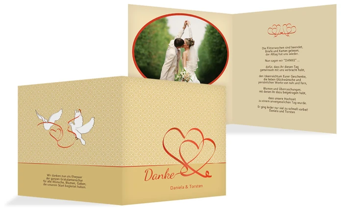 Dankeskarte Turteltäubchen