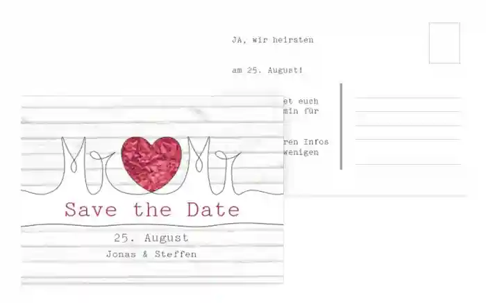 Save the Date Karte zur Hochzeit Mr+Mr