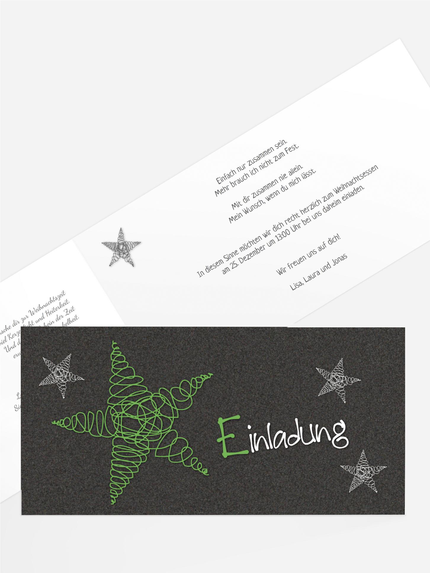 Weihnachten Einladung Geschäftlich Curly Star