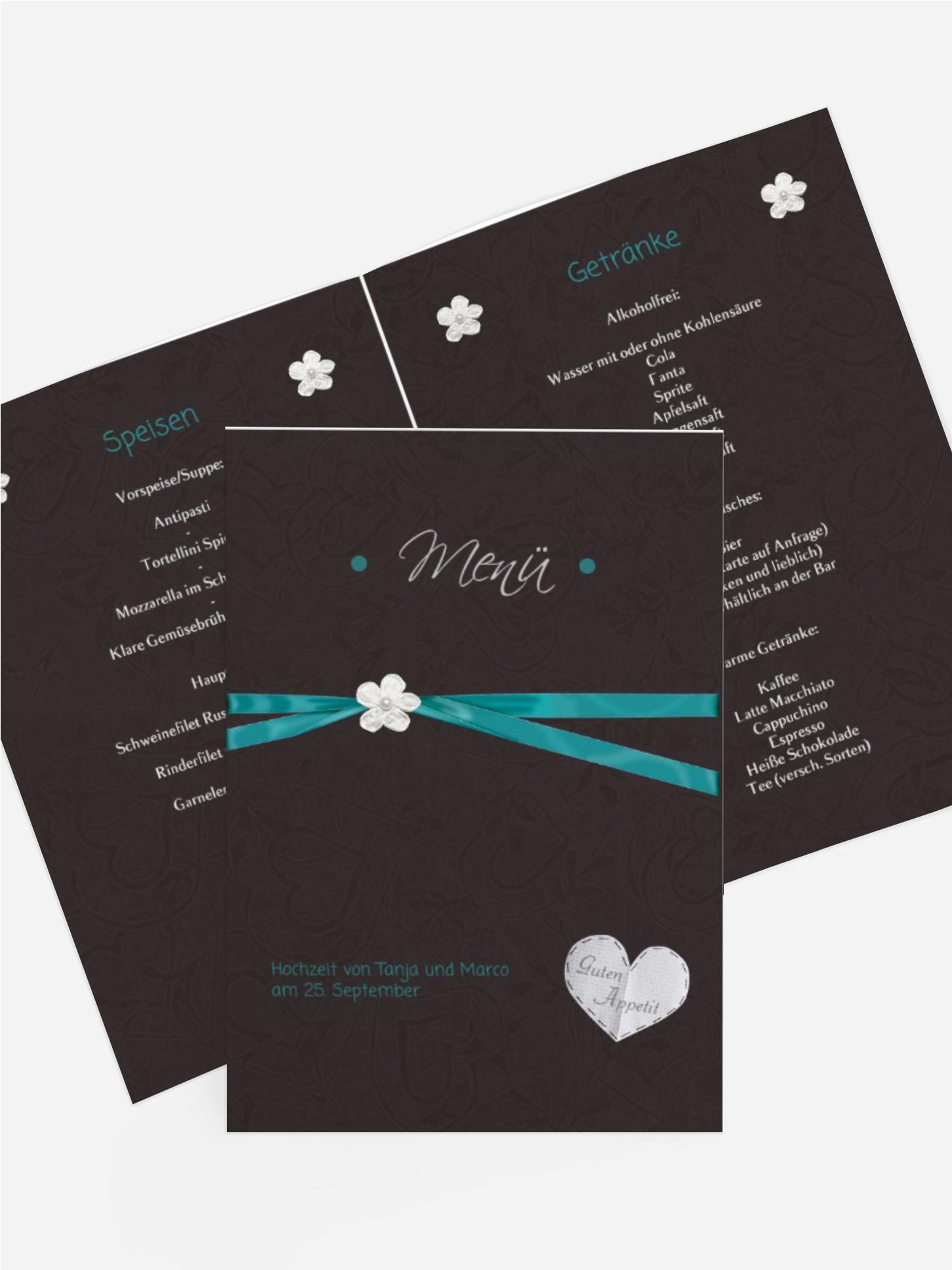 Menükarte sanfte Blüte