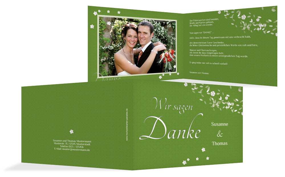 Danksagungskarte romantic flower Danksagungskarte romantic flower