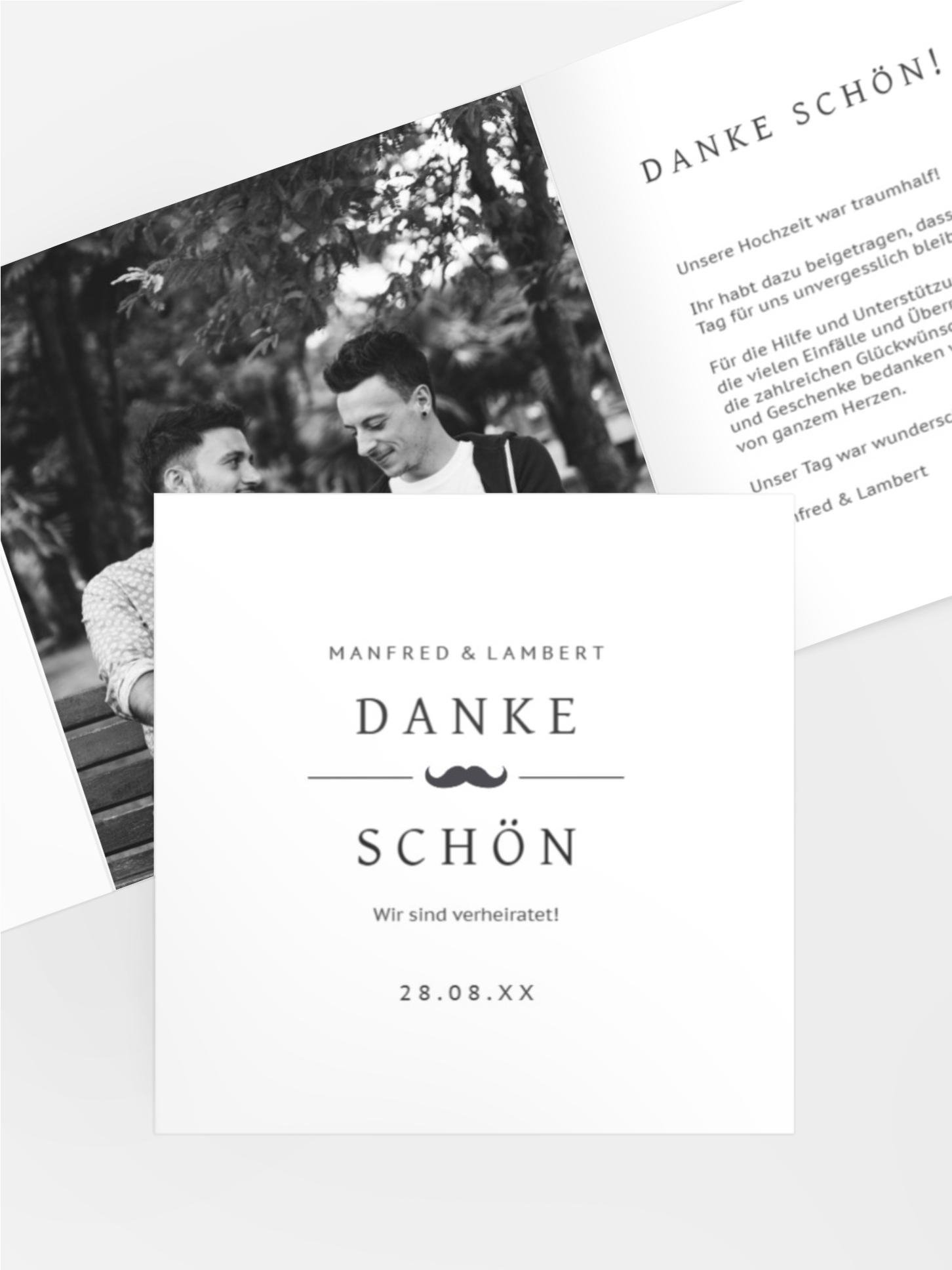 Dankeskarte XY Moustache love