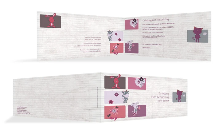 Einladung Kindergeburtstag Tierische Elemente